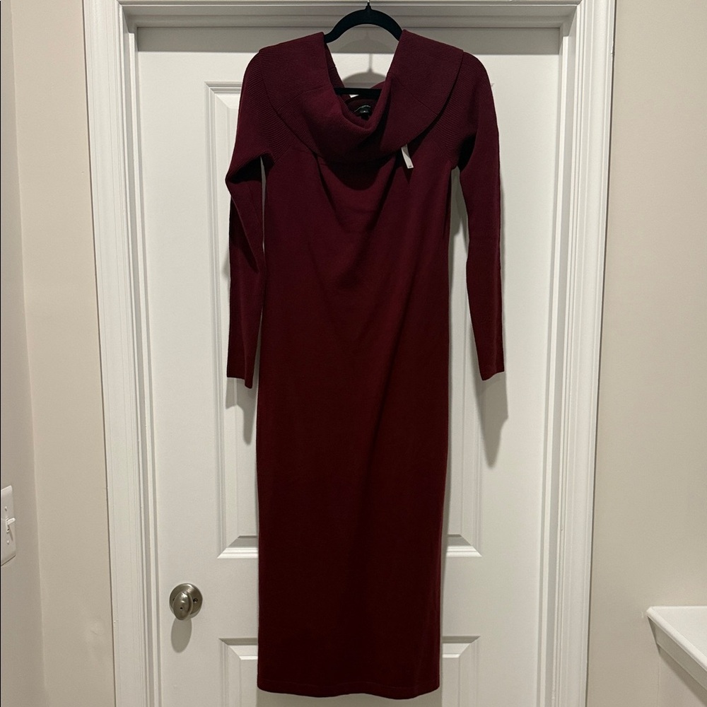 Banana Republic Deep Red Long Sleeve Dress